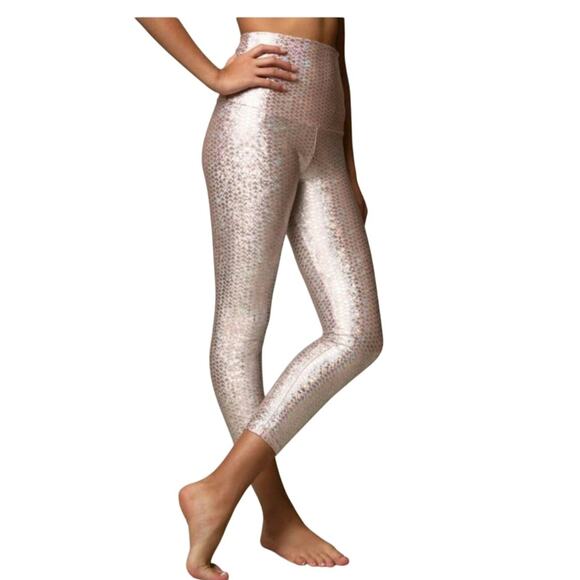 Emily Hsu Designs Pants - Emily HSU Pink Mini Fish Scales Ladies Size Small Leggings